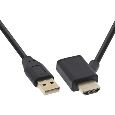 InLine 17600I changeur de genre de câble HDMI USB-A Noir