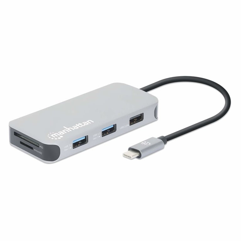 Manhattan 130615 station d'accueil Avec fil USB 3.2 Gen 1 3.1 Gen 1 Type C Aluminium Neuf