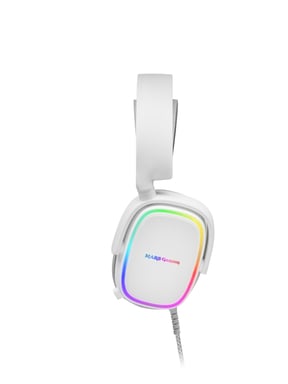 Mars Gaming MHAX Blanco, Auriculares Gaming RGB, Micrófono Extraíble, HiFi, Compatibilidad Multiplataforma