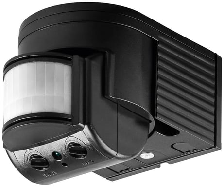Goobay 96001 detector de movimiento Sensor infrarrojo pasivo (PIR) Alámbrico Pared Negro