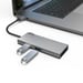 Concentrador USB-C, multipuerto, 6 puertos, 2 USB-A, USB-C, HDMI, SD, microSD