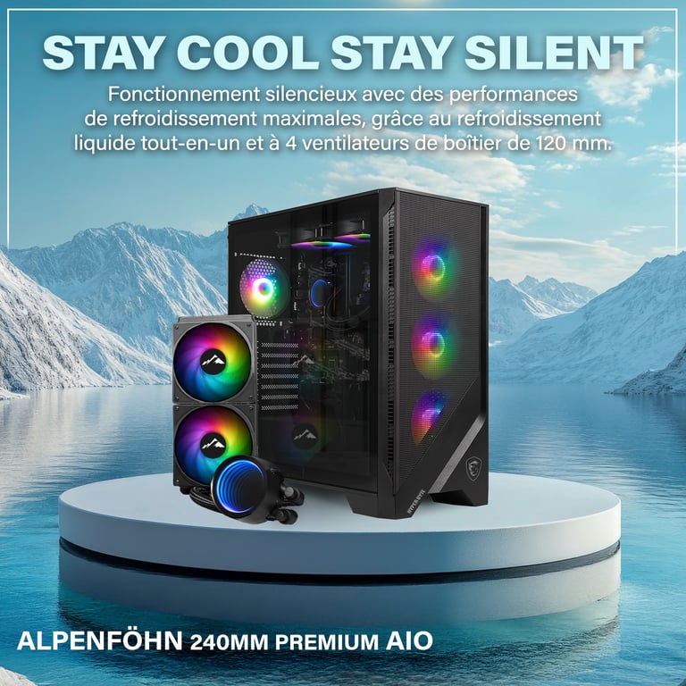 HYPER BYTE Gaming PC / Ordinateur de jeux AMD Ryzen 7 PC Gamer a Vega 8 Tour avec DDR4 Watercool SSD WiFi + Windows 11 Pro Neuf - vue 2