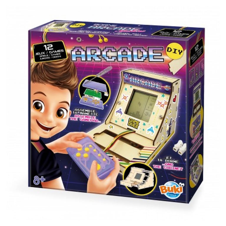 Borne d'Arcade Personnalisable avec 12 Jeux Classiques et Autocollants - Neuf