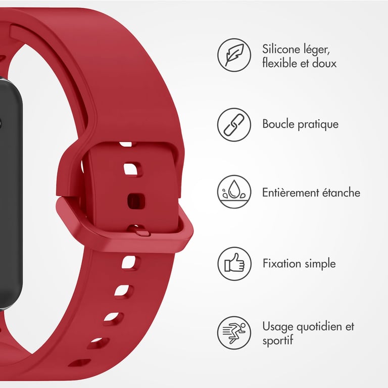 imoshion Bracelet silicone pour Samsung Galaxy Fit 3 - Rouge - Neuf