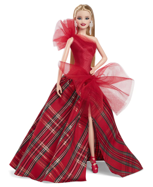 Poupée Barbie Holiday 2024 HRM61 – Poupée Blonde Avec Robe Bustier Rouge - vue 4