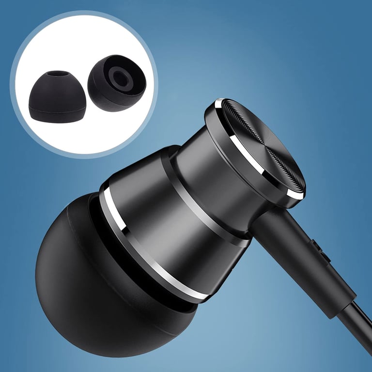 INF Coussinets d'oreille en silicone pour écouteurs intra-auriculaires 18 paires Noir - vue 3