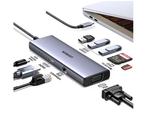 Ugreen Revodok USB-C 6-IN-1 Hub met 4K HDMI USB Tipo C 10000 Mbit/s