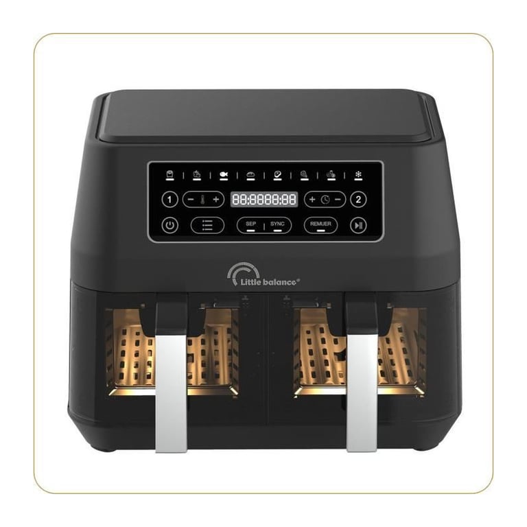 Friteuse sans huile LITTLE BALANCE Crousty Duo Double cuve Jusqu'à 1 8kg de frites 9 programmes de cuisson - vue 2