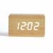 LIVOO RV150BC - Horloge digitale aspect bois  - Affichage LED blanc - Fonctions horloge, réveil, calendrier, thermomètre