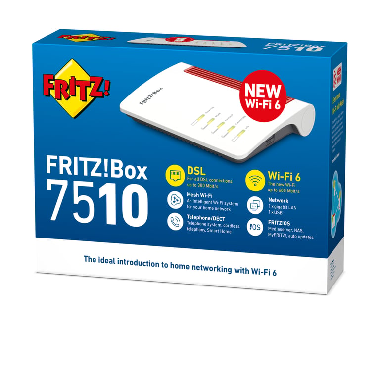 FRITZ!Box 7510 INT routeur sans fil Gigabit Ethernet Monobande 2 4 GHz Neuf - vue 2