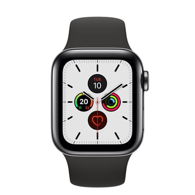 Apple Watch Series 5 OLED 40 mm Numérique 324 x 394 pixels Écran tactile 4G Noir Wifi GPS (satellite)