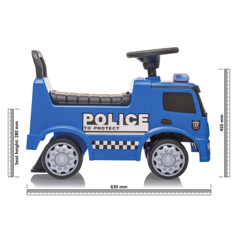 Voiture à Pousser Mercedes Benz Antos Police avec Klaxon et Coffre Neuf - vue 4