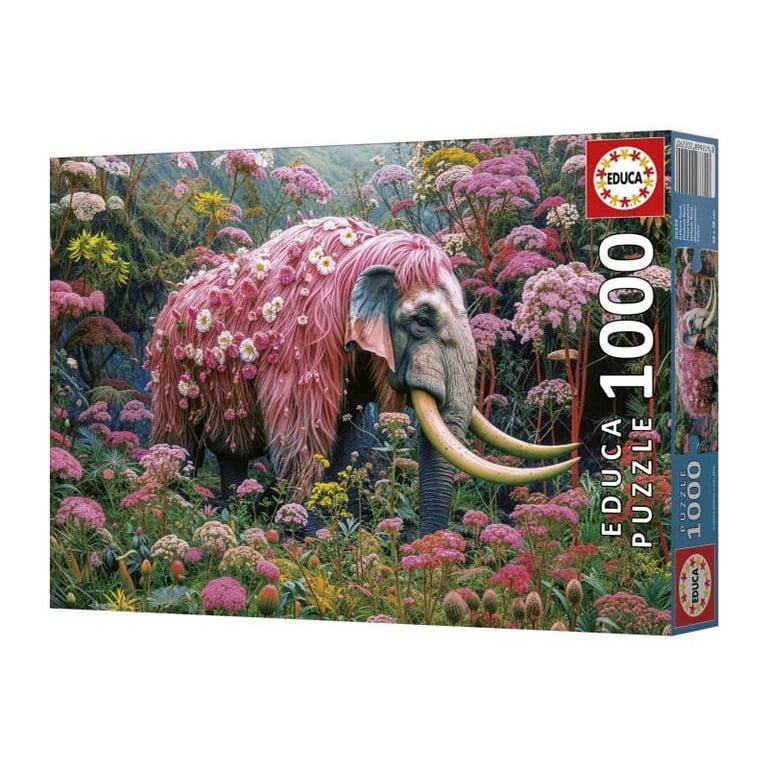 Puzzle EDUCA Éléphant Fleuri 1000 pièces 48x68 cm Pour adultes Animaux - vue 4