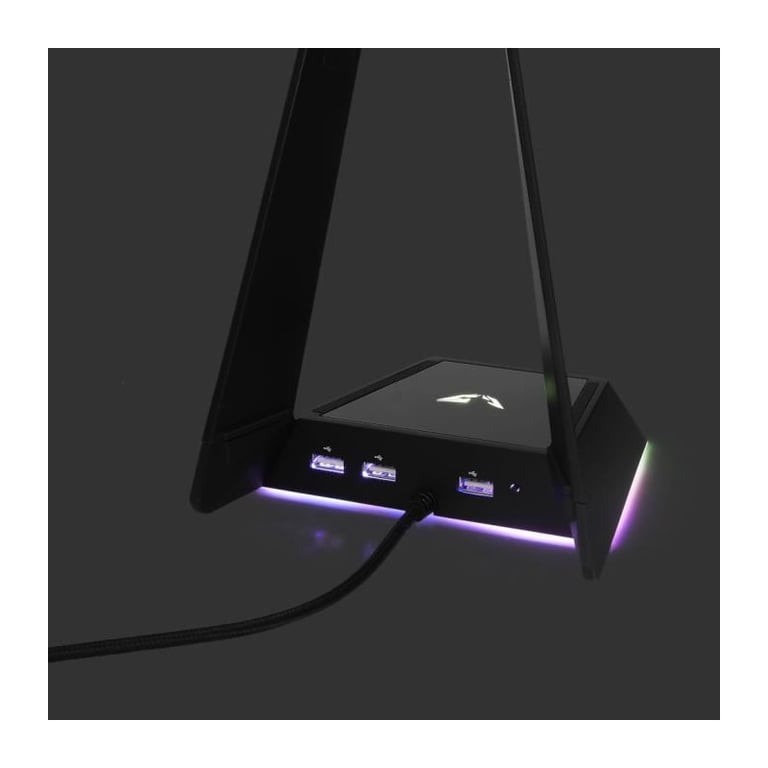 WE Gamium support universel pour casque / micro casque gamer avec LEDs RGB Hub USB 3x 2.0 câble USB tressé 1m50 Neuf - vue 2