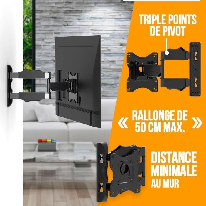 NANOOK Support Mural orientable et inclinable pour téléviseurs 19 43 Pouces Support Mural pour téléviseurs LCD LED QLED et OLED - vue 4