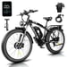 Vélo électrique KETELES K800, moteur 2000W, batterie 48V 23Ah, vitesse maximale 50 km/h, autonomie 100 km, pneus 26*4,0 pouces, noir et blanc.
