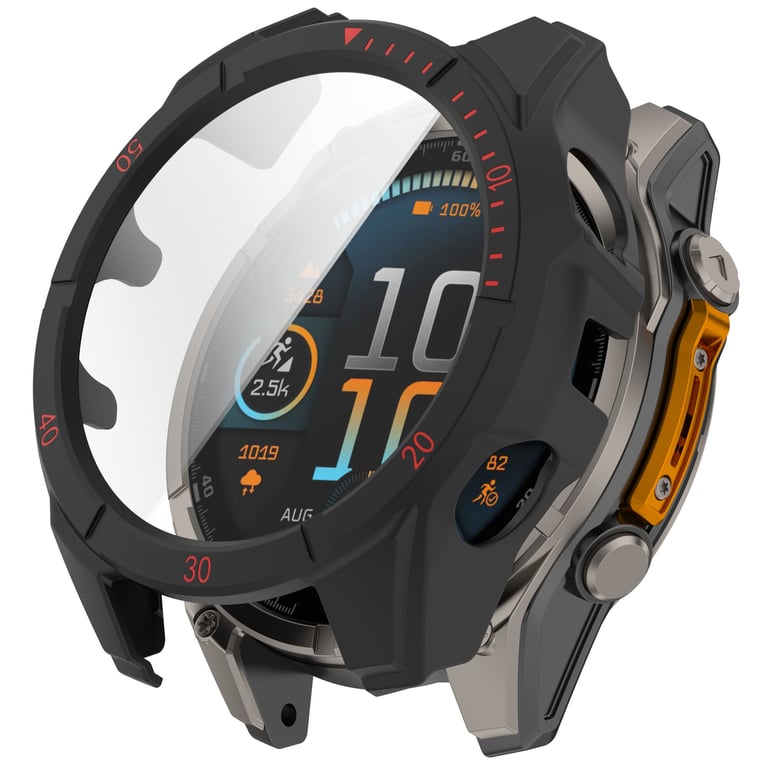 INF Étui de protection pour montre Garmin Fenix 8 Black+Red 51MM Noir - vue 4