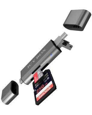 ICY BOX RaidSonic IB-CR200-C - Lecteur de carte (MMC, SD, microSD, SDHC, microSDHC, SDXC, microSDXC, SDHC UHS-I, microSDHC UHS-I) - USB 2.0 Noir - vue 3
