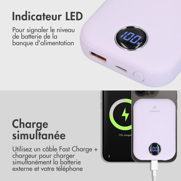 imoshion Batterie externe MagSafe 10.000 mAh Batterie externe sans fil Neuf - vue 5