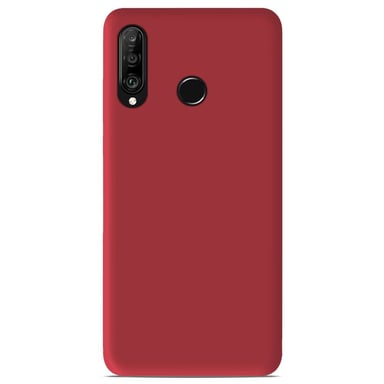Coque silicone unie Mat Rouge compatible Huawei P30 Lite