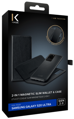 GEN 2.0 funda magnética delgada 2 en 1 y carcasa para Samsung Galaxy S20 Ultra, Negro
