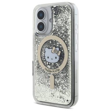 Étui Hello Kitty pour iPhone 16 6.1  or étui rigide  Liquid Glitter Fever MagSafe - Neuf