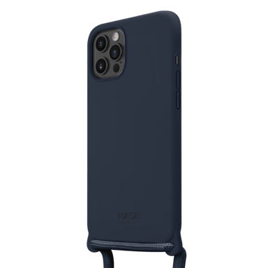 Custodia a tracolla in morbido silicone gel per Apple iPhone 12 Pro Max, Oxford Blue