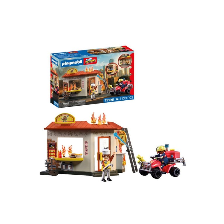 PLAYMOBIL City Action 72195 Restaurant en feu & quad de pompiers - vue 3