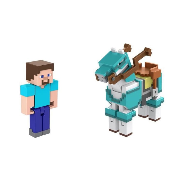 Minecraft Steve Et Son Cheval En Diamant Figurines DAction Neuf - vue 9