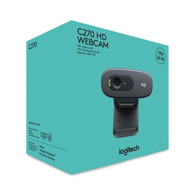 Logitech C270 Webcam HD 3 MP 1280 x 720 pixel USB 2.0 Nero