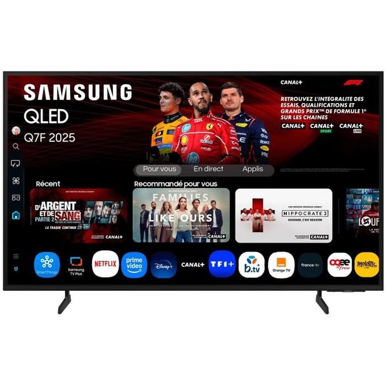 Samsung TQ75Q7F TV QLED 75 190 cm 4K UHD 3840x2160 HDR10+ Smart TV Gaming Hub 3xHDMI WiFi - vue 4