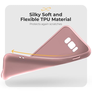 Moozy Minimalist Series Coque en silicone pour Samsung S8, Rose Beige – Finition mate fine et souple en TPU