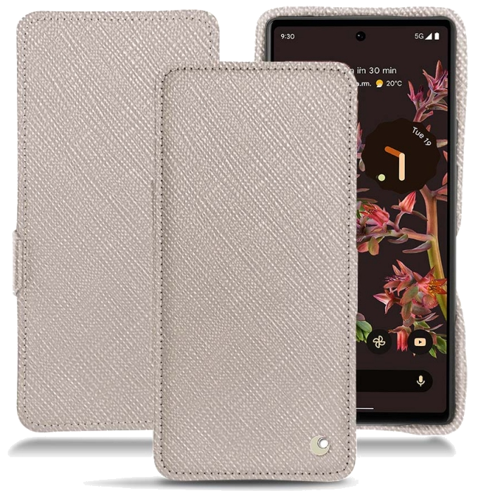 Housse cuir Google Pixel 6 - Rabat horizontalGris