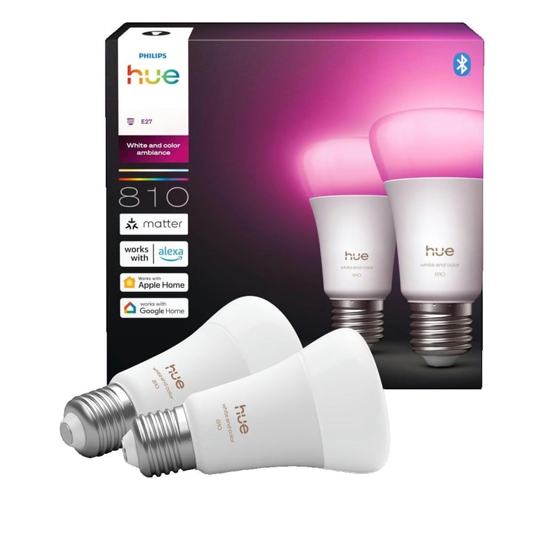 Ampoule LED Connectée Philips Hue Pack de 2 Blanc - Neuf