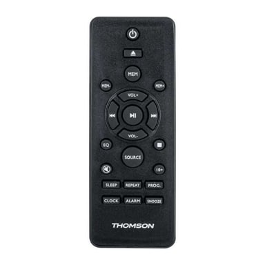 Microsistema Bluetooth - THOMSON - Madera/Negro - Radio FM/CD/MP3/USB, 20 W RMS, Sintonizador FM RDS, Toma de auriculares, Mando a distancia, Alimentación 230 V