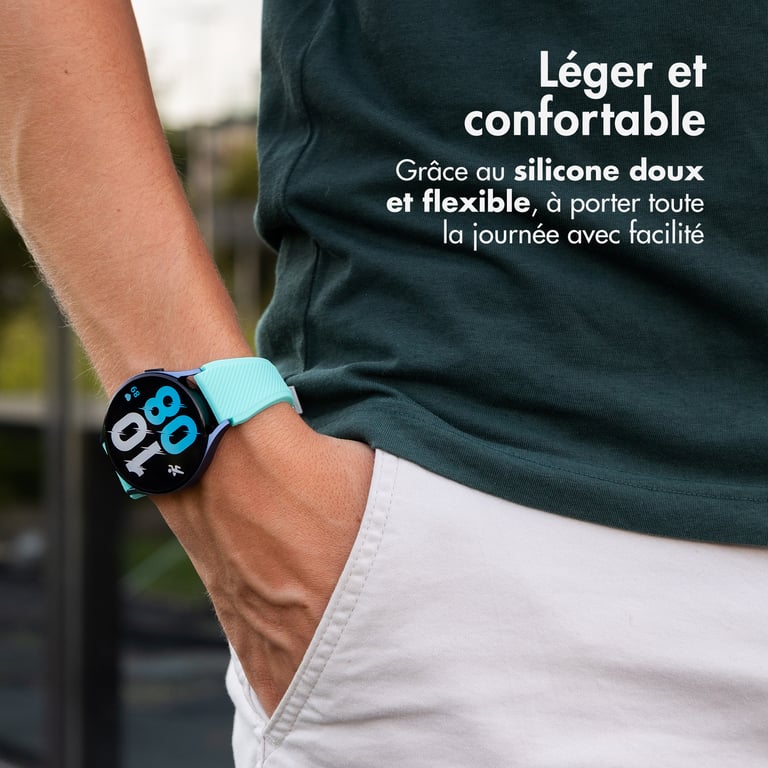 imoshion Bracelet en silicone flexible - Connexion universelle 22 mm - Vert menthe - Neuf