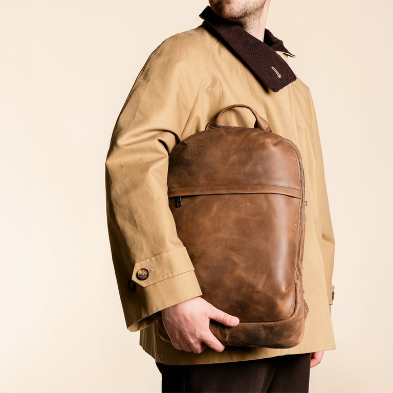 Accezz Leather Sac à dos ordinateur 16 pouces Cognac Neuf - vue 2