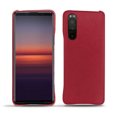 Coque cuir Sony Xperia 5 II - Coque arrière - Rouge - Cuir saffiano