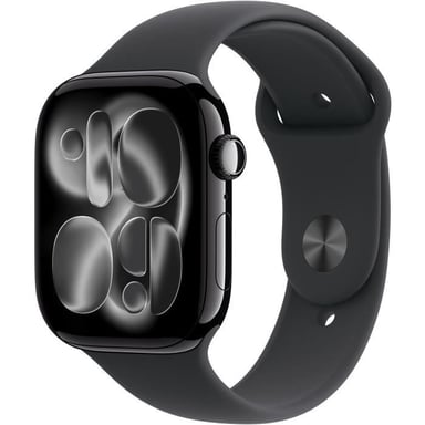 Apple Watch Series 11 GPS + Cellular - 46mm - Boîtier Jet Black Aluminium  - Bracelet Black Sport Band - M/L