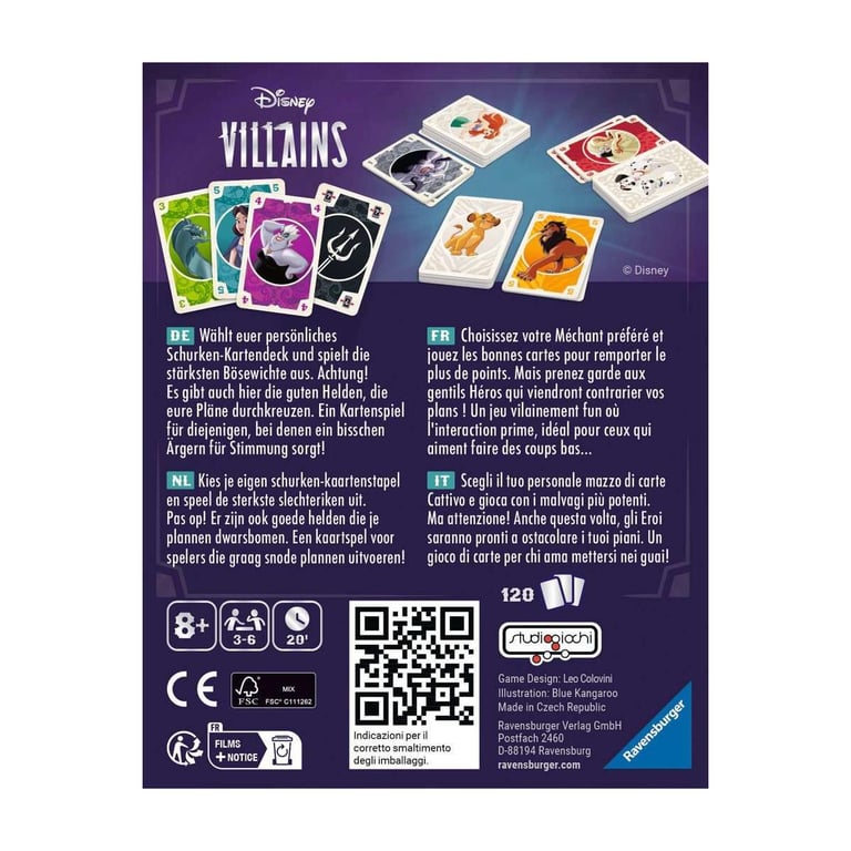 Disney Villains : Le jeu de cartes : 8 américain Ravensburger Jeux France - vue 3