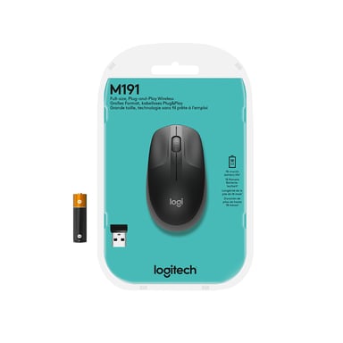 Mouse senza fili Logitech M190 a grandezza naturale