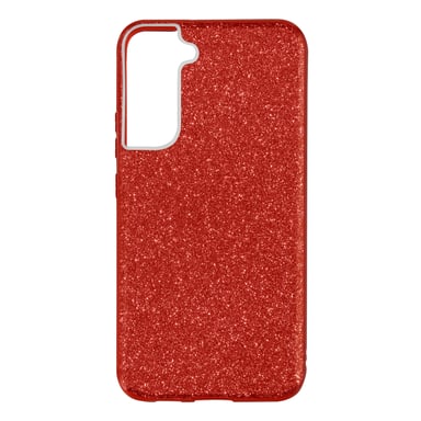 Funda para Samsung Galaxy S22 Paillettes Extraíbles Silicona Semi-rígida Roja