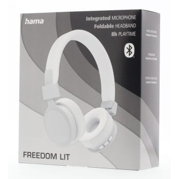 Casque Bluetooth® ''Freedom Lit'', supra-aural, pliable, avec micro, Blanc