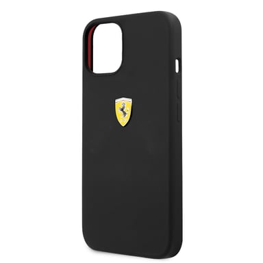 Ferrari Coque en silicone pour iPhone 13 Pro Noir On Track avec logo en métal