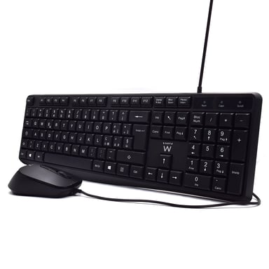 Ewent EW3005 clavier Souris incluse Bureau USB QWERTY Italien Noir