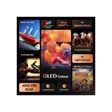 TV QLED Hisense 43E7S 43 pouces 4K UHD Smart TV VIDAA Noir