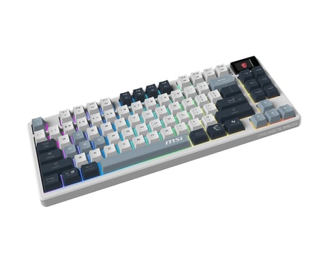 MSI FORGE GK600 TKL WIRELESS SKY clavier Gaming USB + Bluetooth QWERTY Anglais britannique Bleu, Blanc