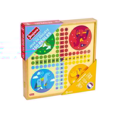 Jeu de société JEUJURA Coffret de Jeux Classiques 150 règles en bois Multicolore
