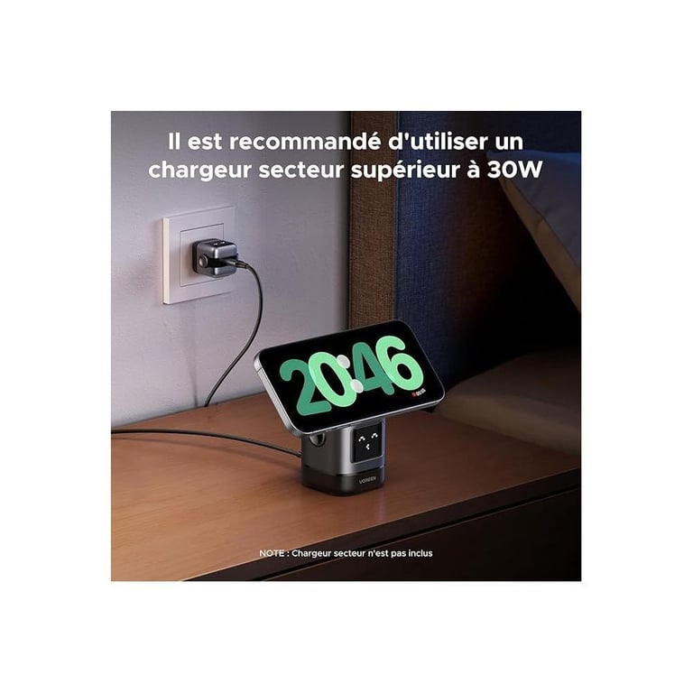 Station de charge magnétique 2 en 1 Ugreen Uno 45775 Robot Qi2 Qi2 MagSafe Neuf - vue 2