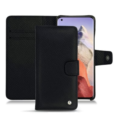Xiaomi Mi 11 Ultra funda de piel - Solapa billetera - Negro - Piel saffiano